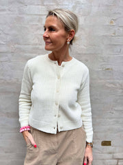 SERENA LIFE O-NECK CARDIGAN - Cloud Dancer