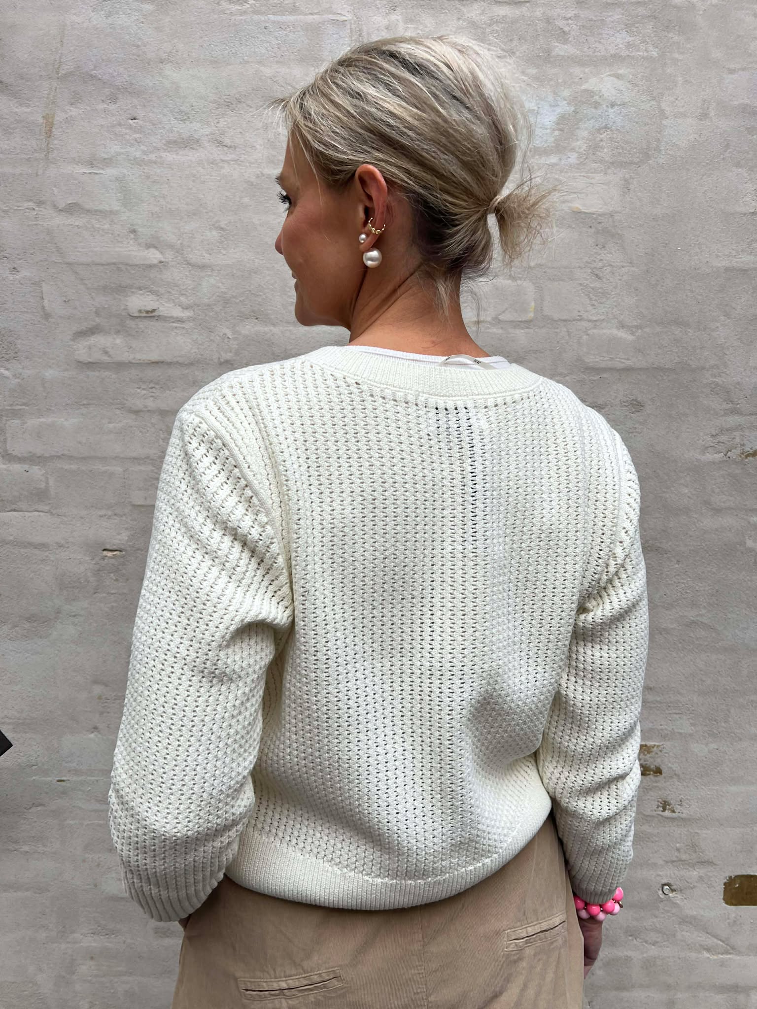 SERENA LIFE O-NECK CARDIGAN - Cloud Dancer