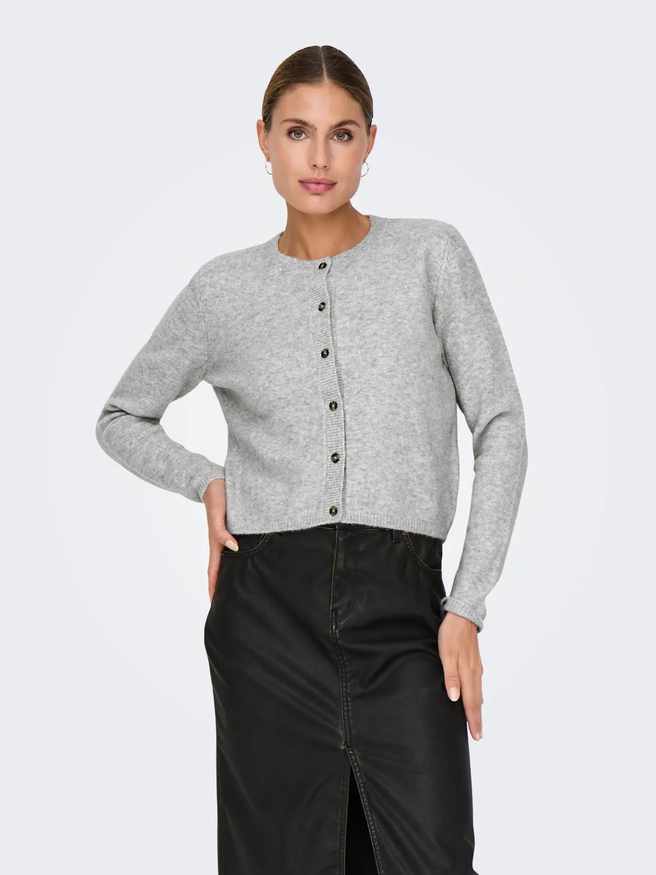 CHLOE LIFE CARDIGAN - Light Grey Melange