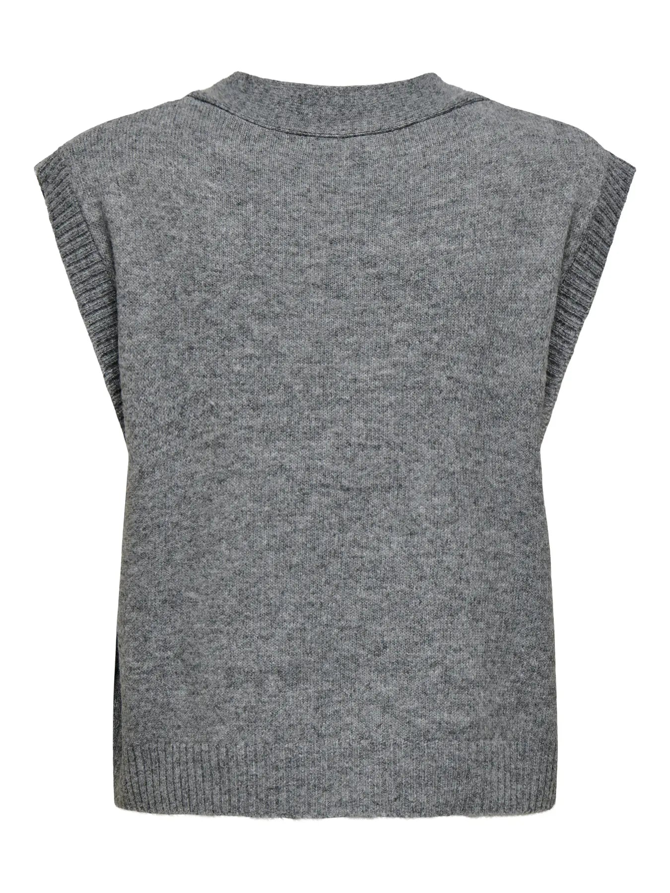 SUPER LIFE V-NECK VEST - Medium Grey Melange