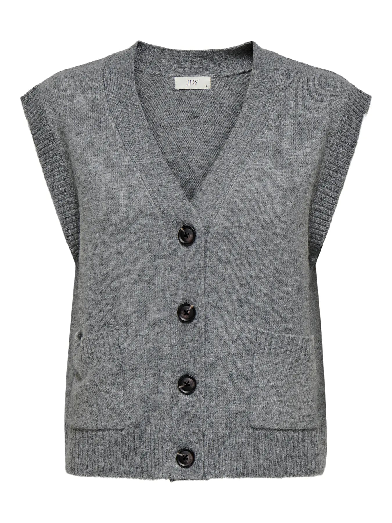SUPER LIFE V-NECK VEST - Medium Grey Melange