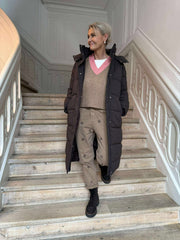 MAJA LONG PADDED JACKET - Chocolate Torte