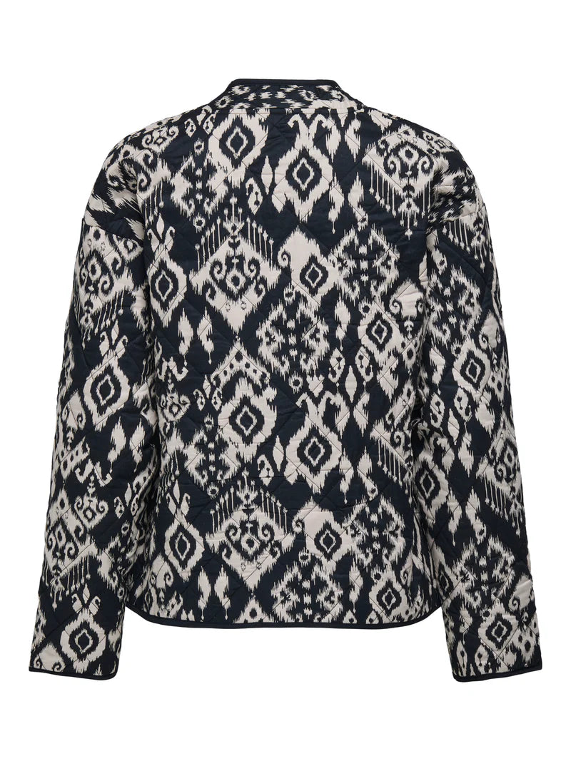 Tiger bomber ikat cloud dancer/black