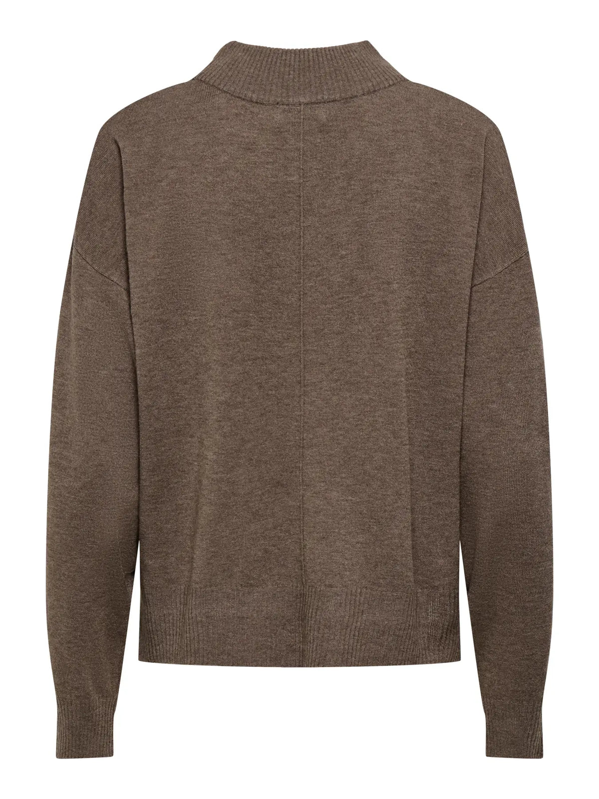 Amore L/S HN Slit Pullover Knit- Falcon Melange
