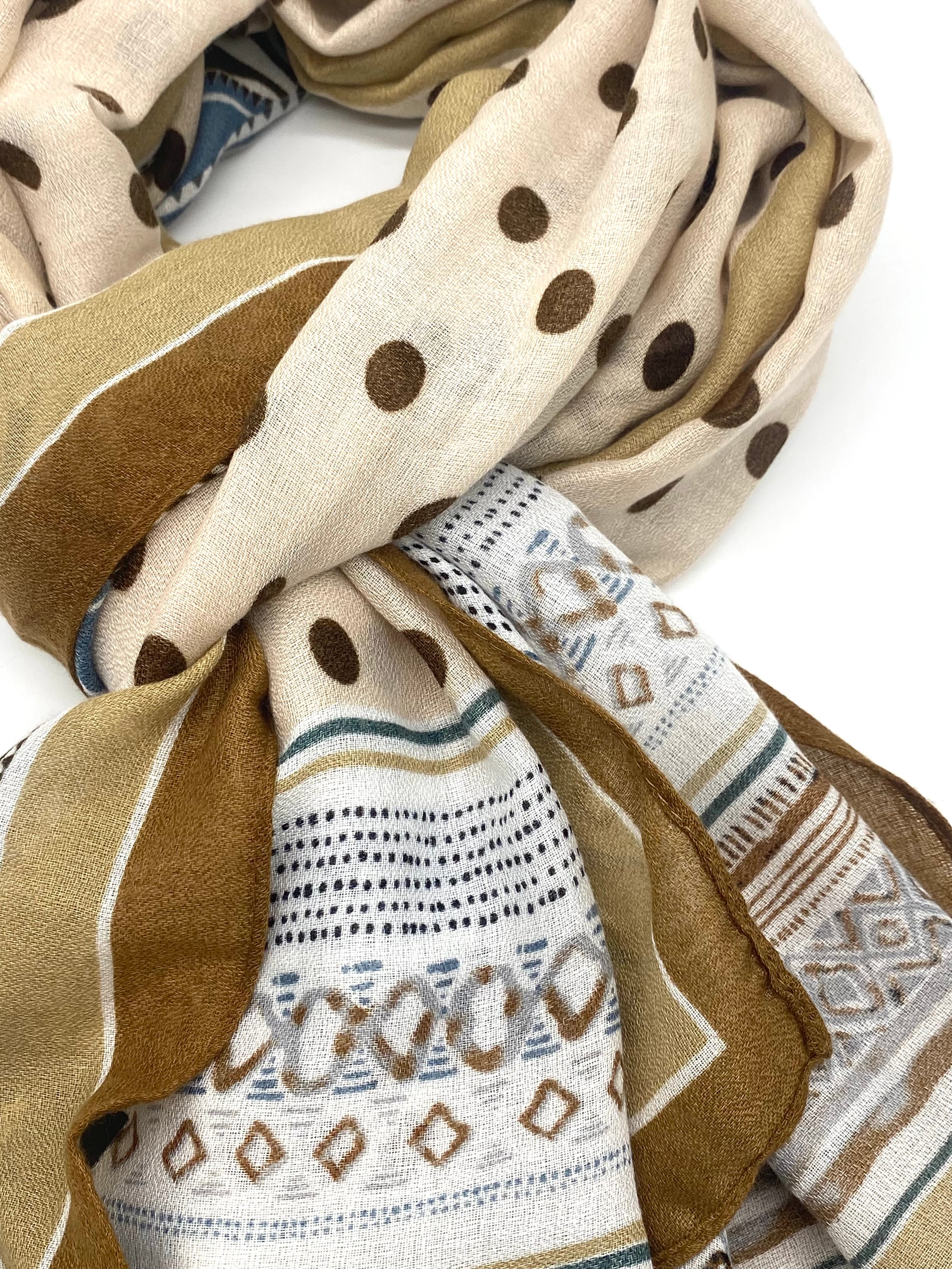 Printed Scarf - Brown
