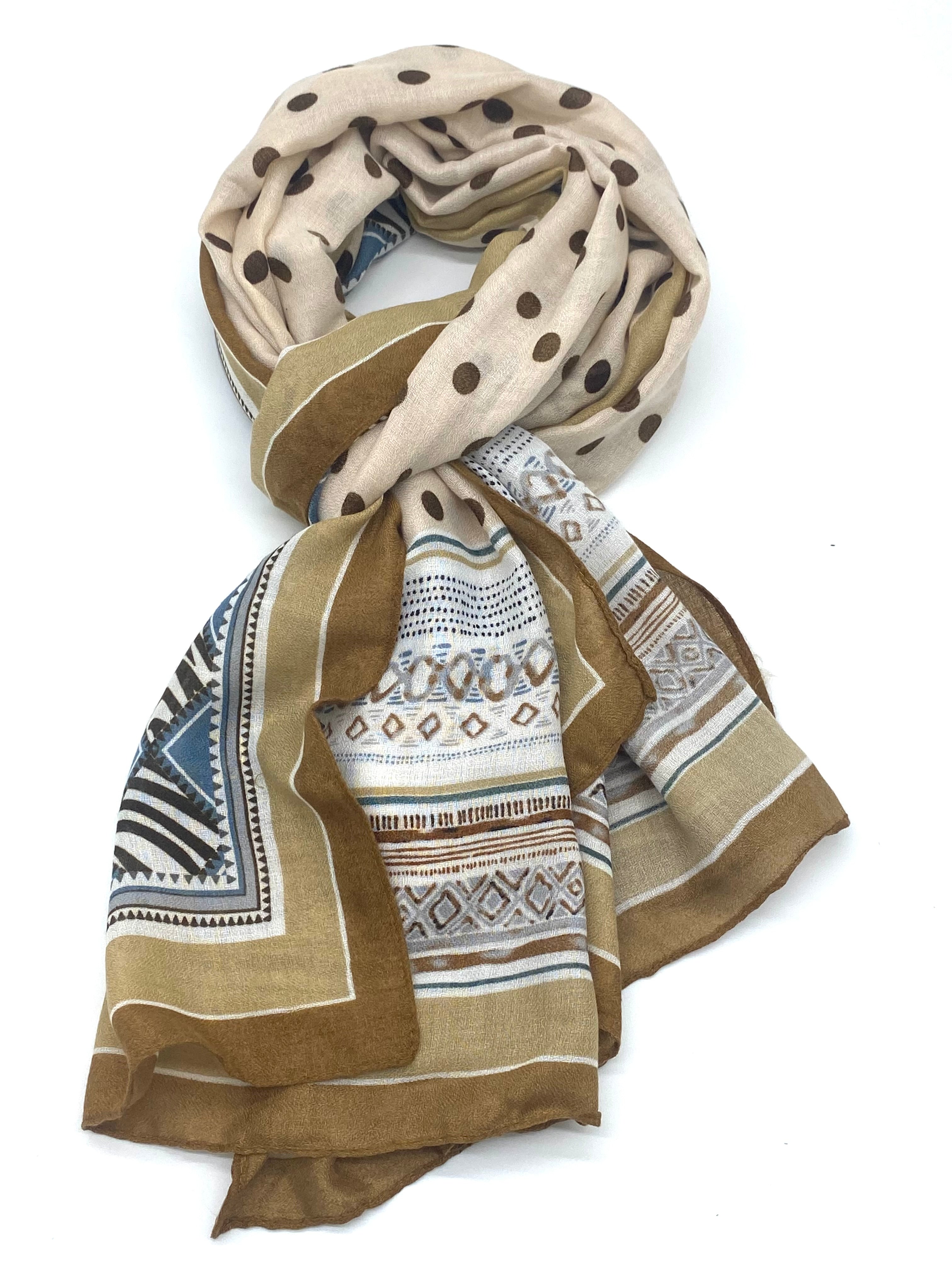 Printed Scarf - Brown