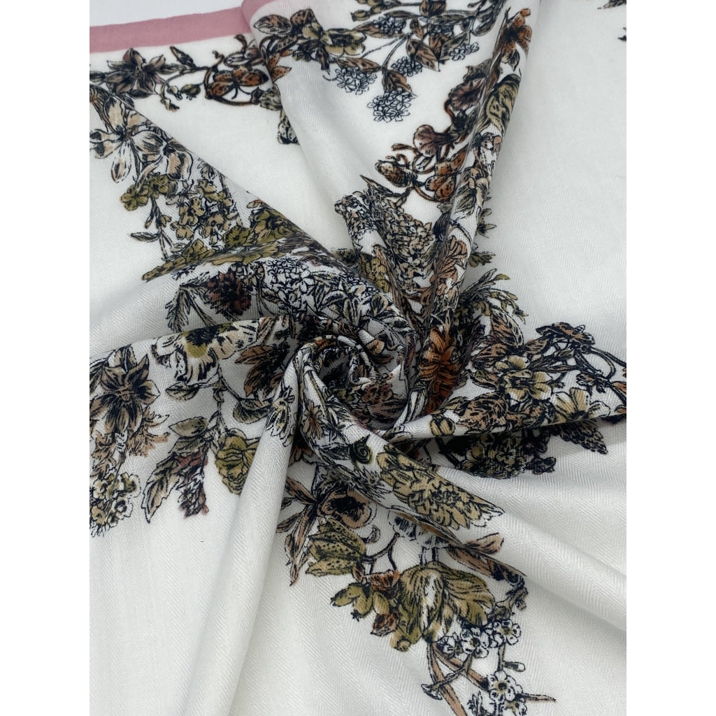 Small Flower Scarf - Printed Black/Pink