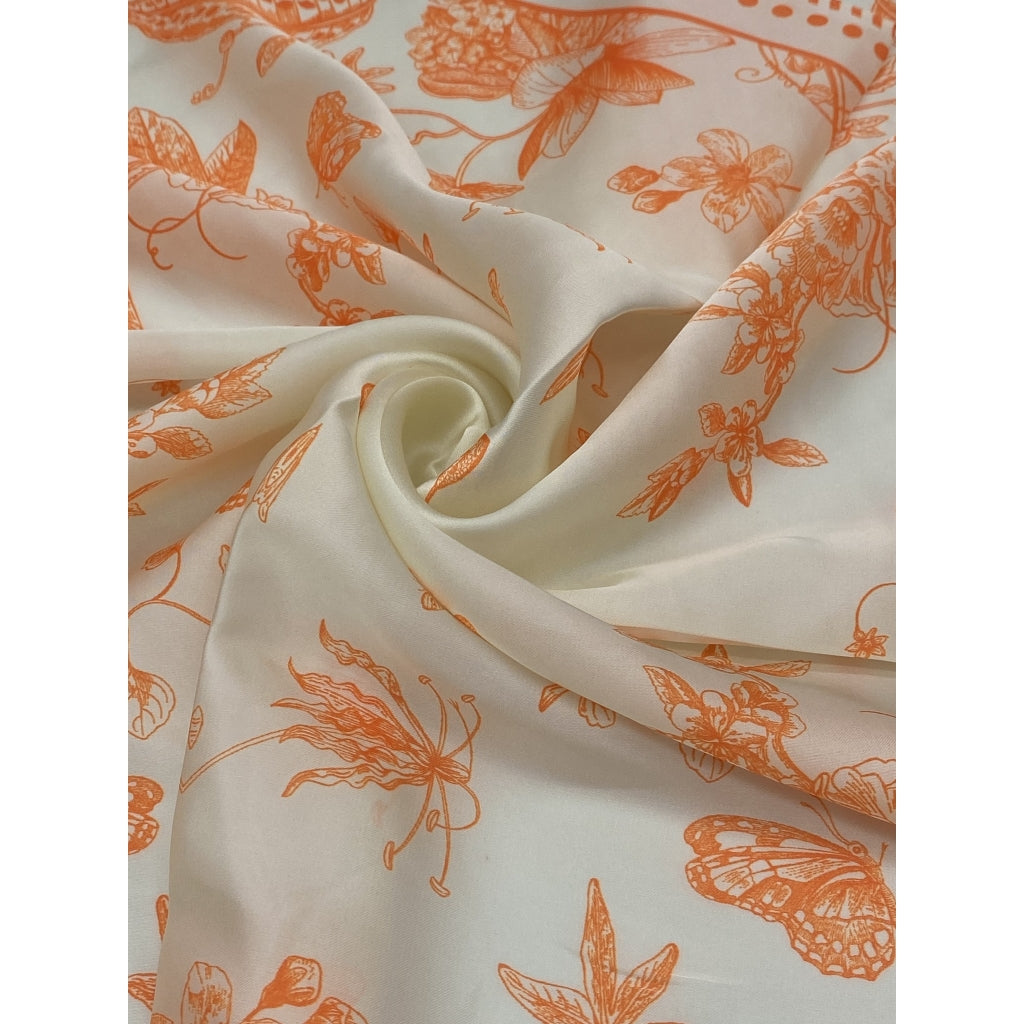 Small Bird Scarf - Printed Orange