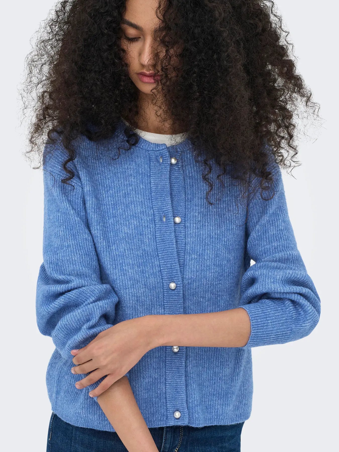 LUMI LIFE L/S BUTTON CARDIGAN - Ebb And Flow MELANGE