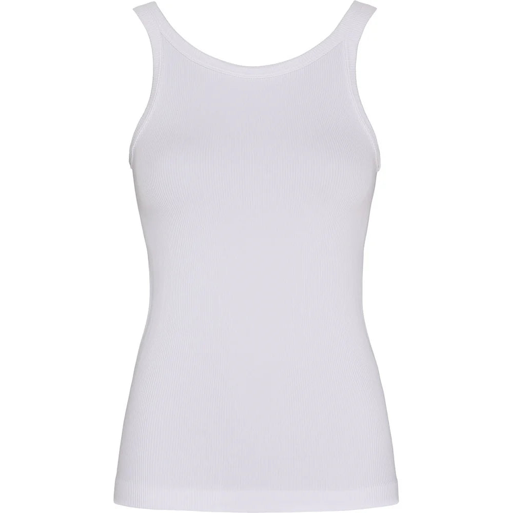 Lone rib tank Top - Bianco