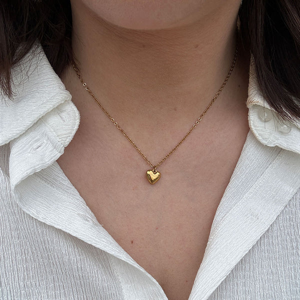 Love Heart Necklace 40cm - 18 karat guldbelagt