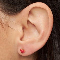 Love U ørering 1 stk - Hot Coral