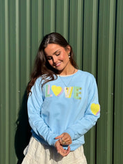 Sweat LOVE - Auora rosa med orange broderi klassiker