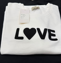 Sweat LOVE - Auora rosa med orange broderi klassiker