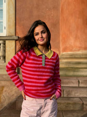 Mohair Mix Polo - Pink/Red