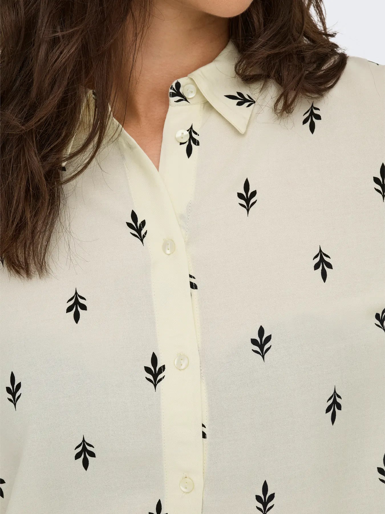 MAGGIE LIFE LOOSE 3/4 SHIRT - Sandshell BLACK ETHNIC