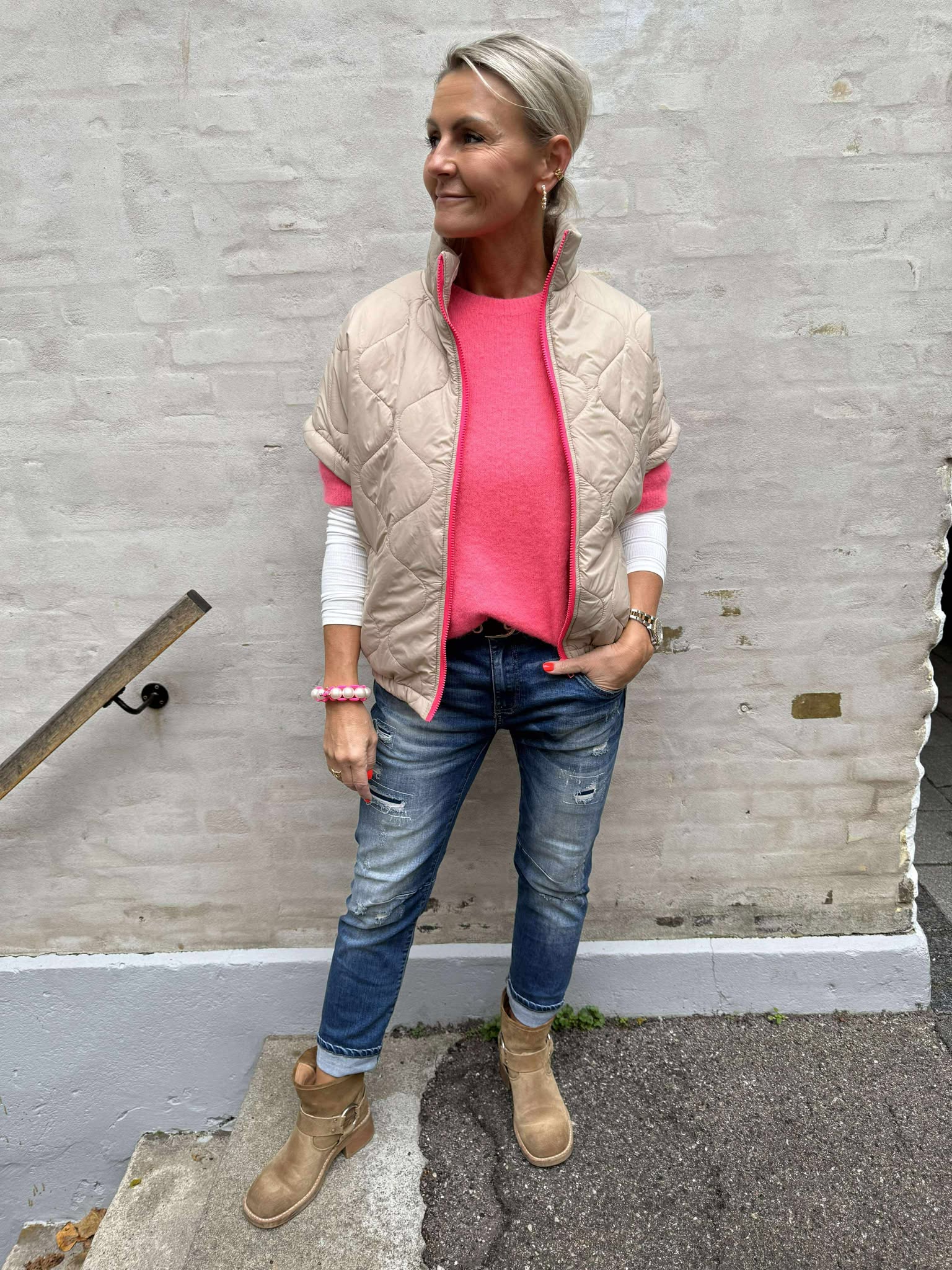 Bianca Vest - Beige Pink