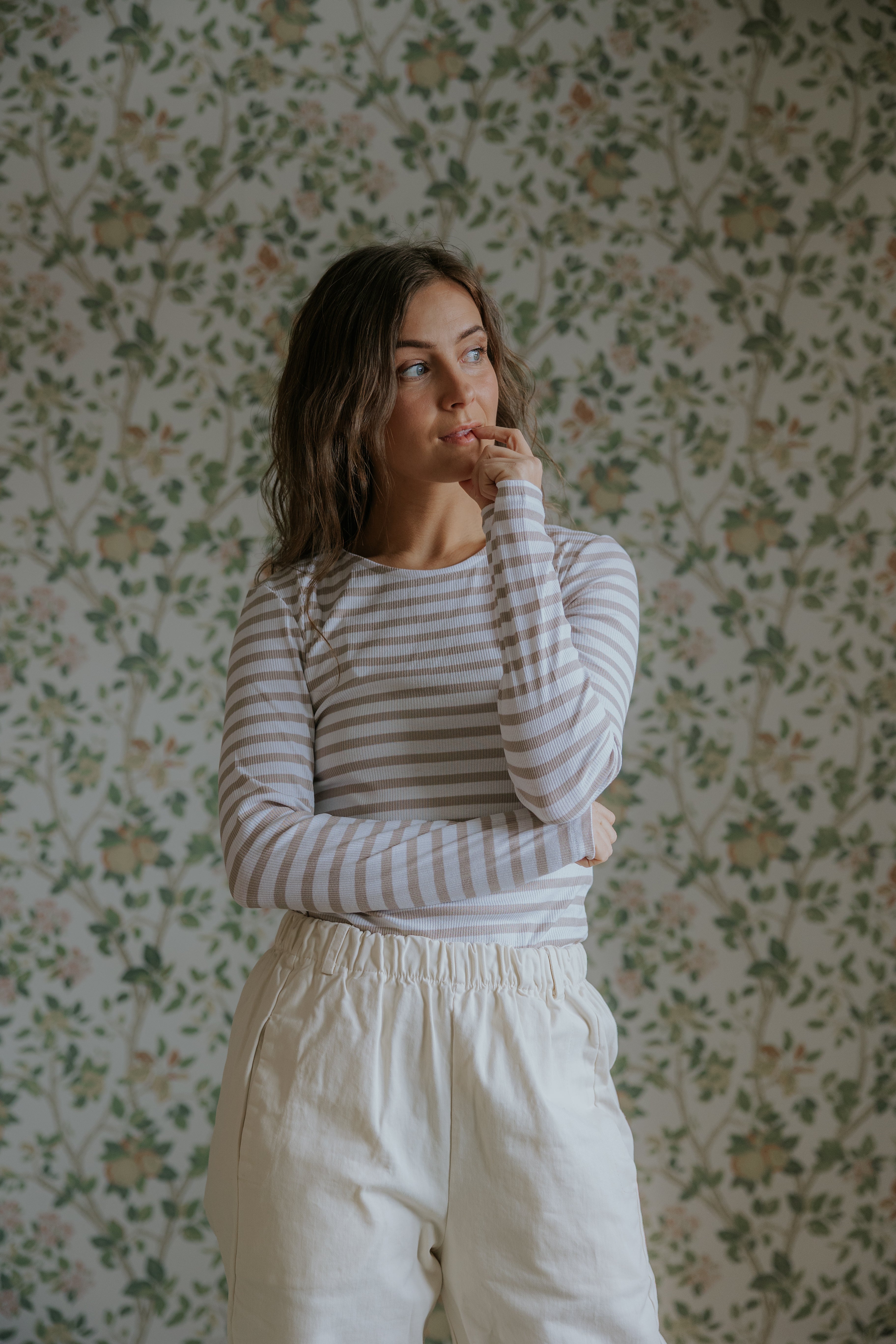 Everyday Stripes Blouse - Beige