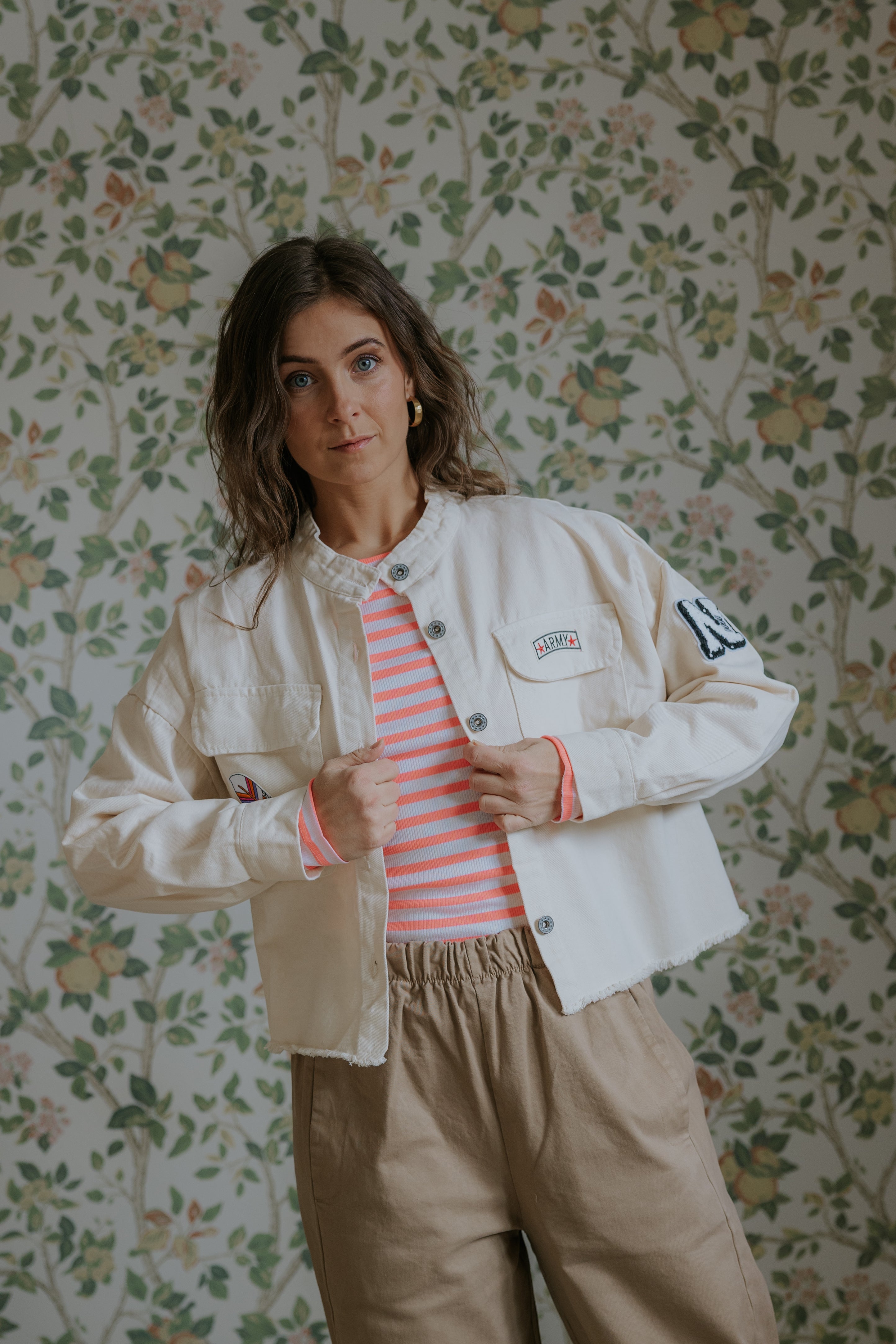 Everyday Stripes Blouse - Coral