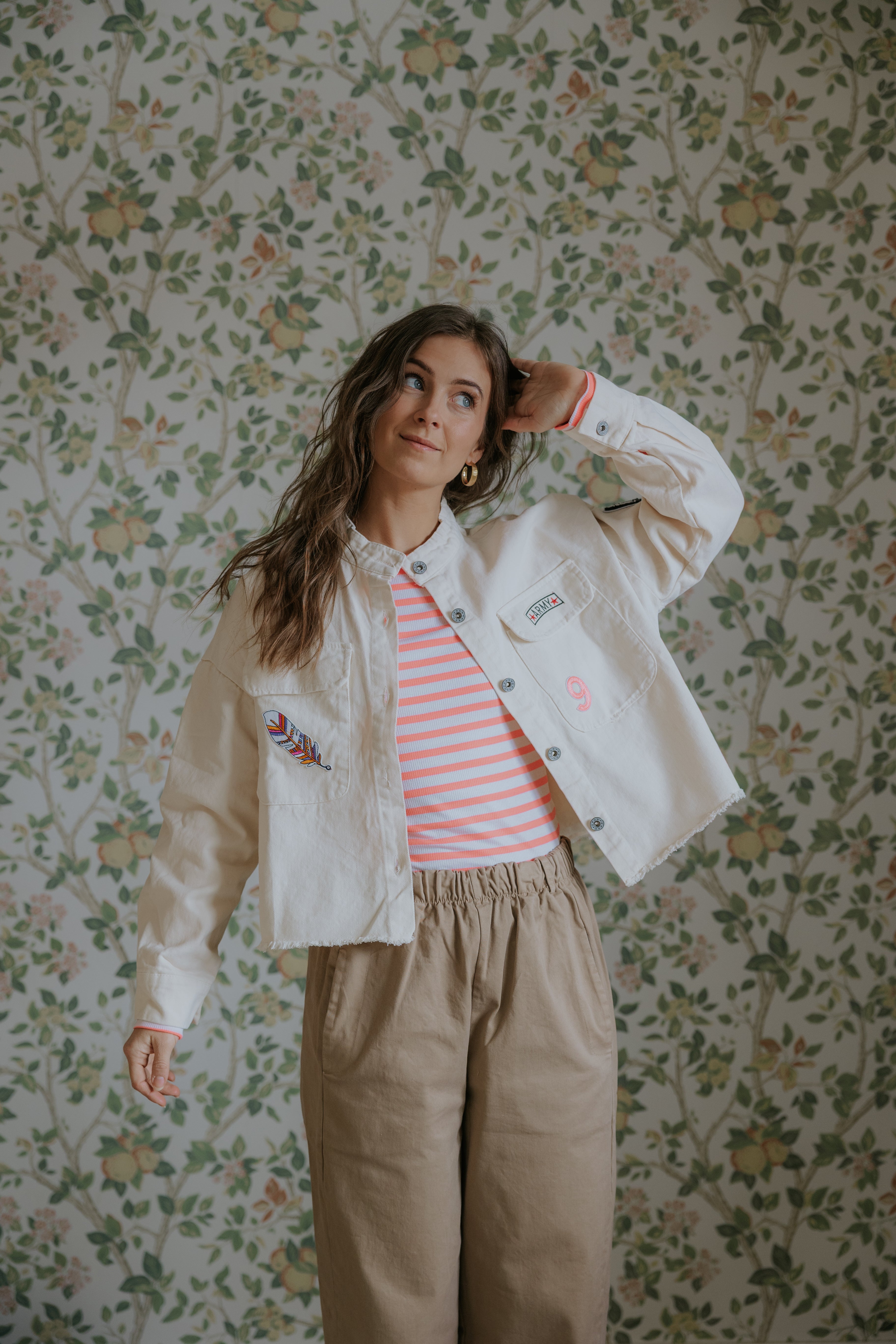 Everyday Stripes Blouse - Coral
