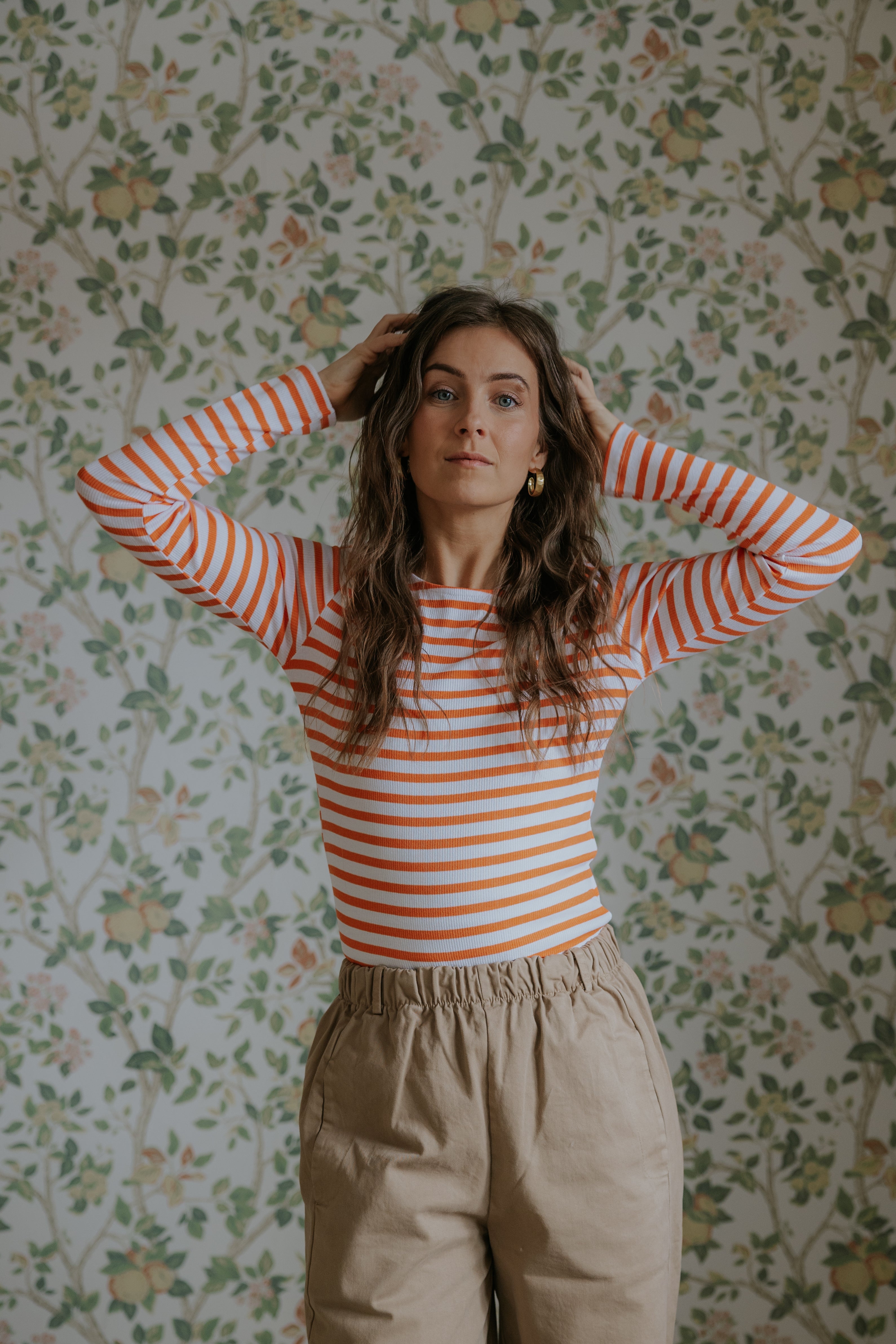 Everyday Stripes Blouse - Orange