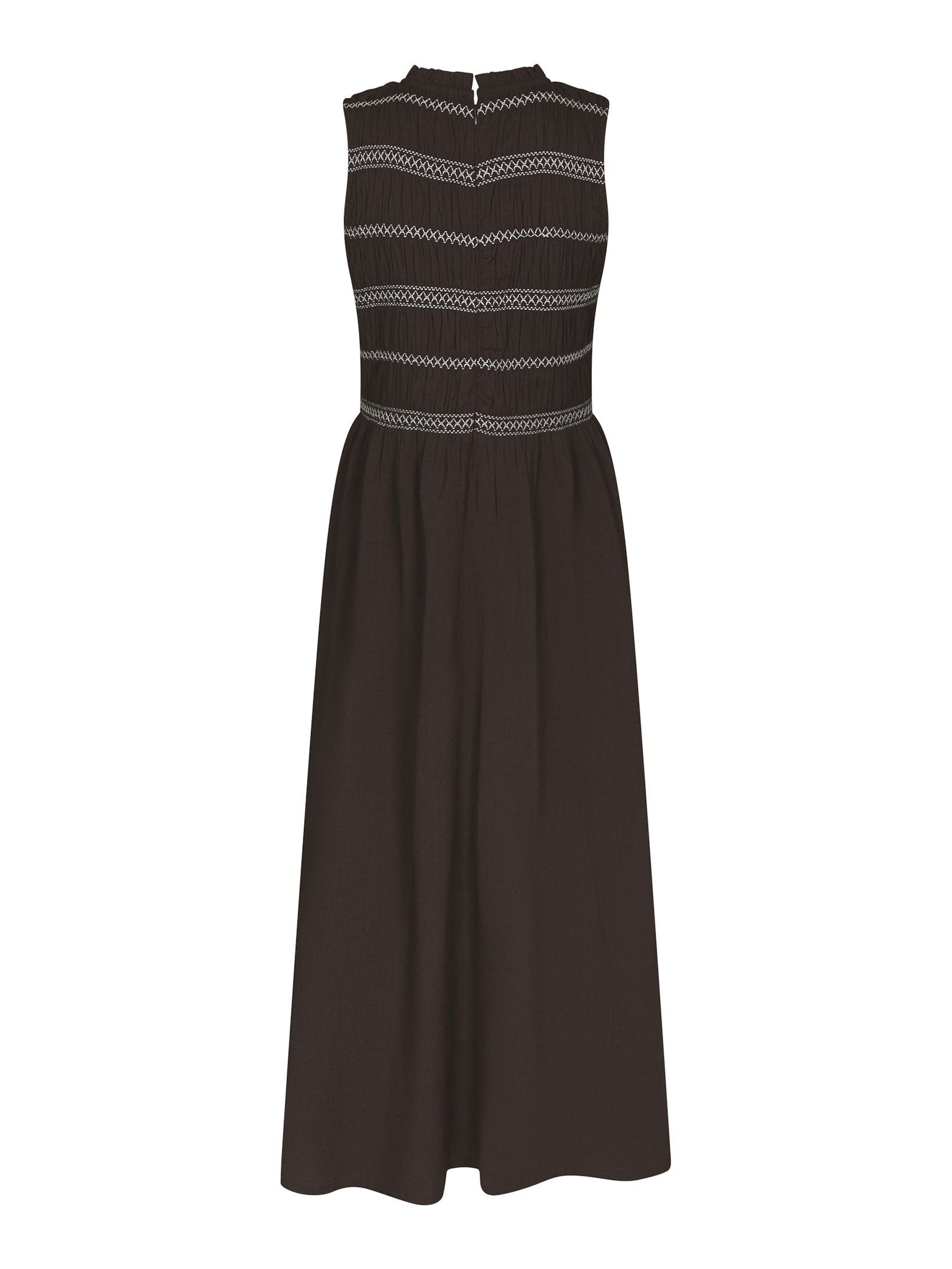 Atika Deco Smock Dress - Dark Brown