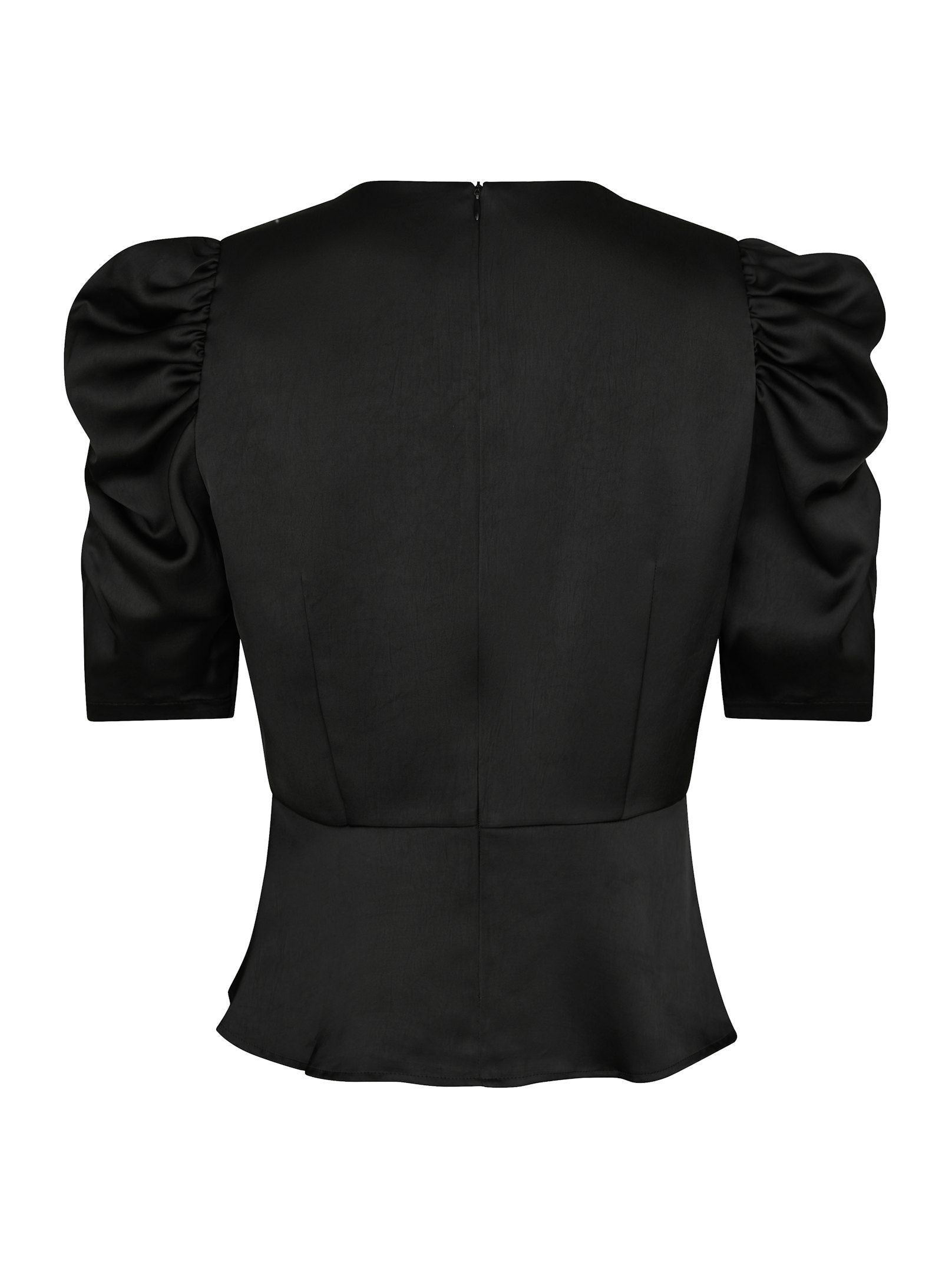 Benua Heavy Sateen Blouse - Black