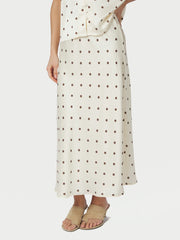 Bovary Dot Skirt - Creme