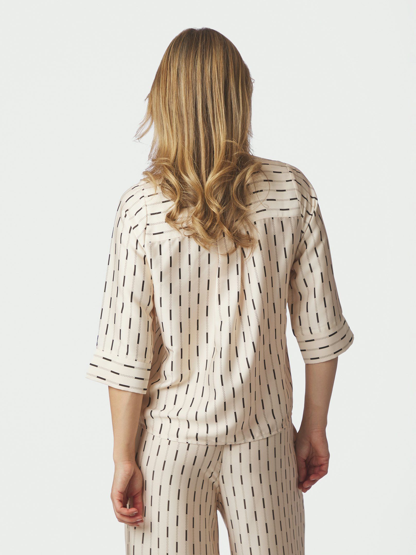 Camile Print Blouse - Creme