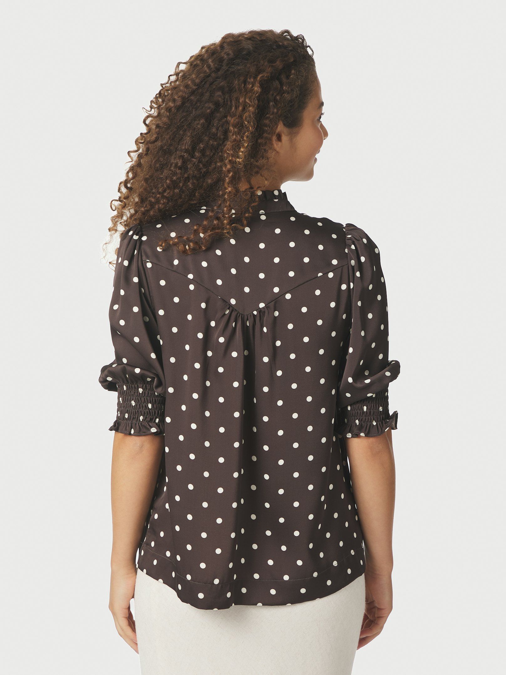 Diana Dot Blouse - Dark Brown