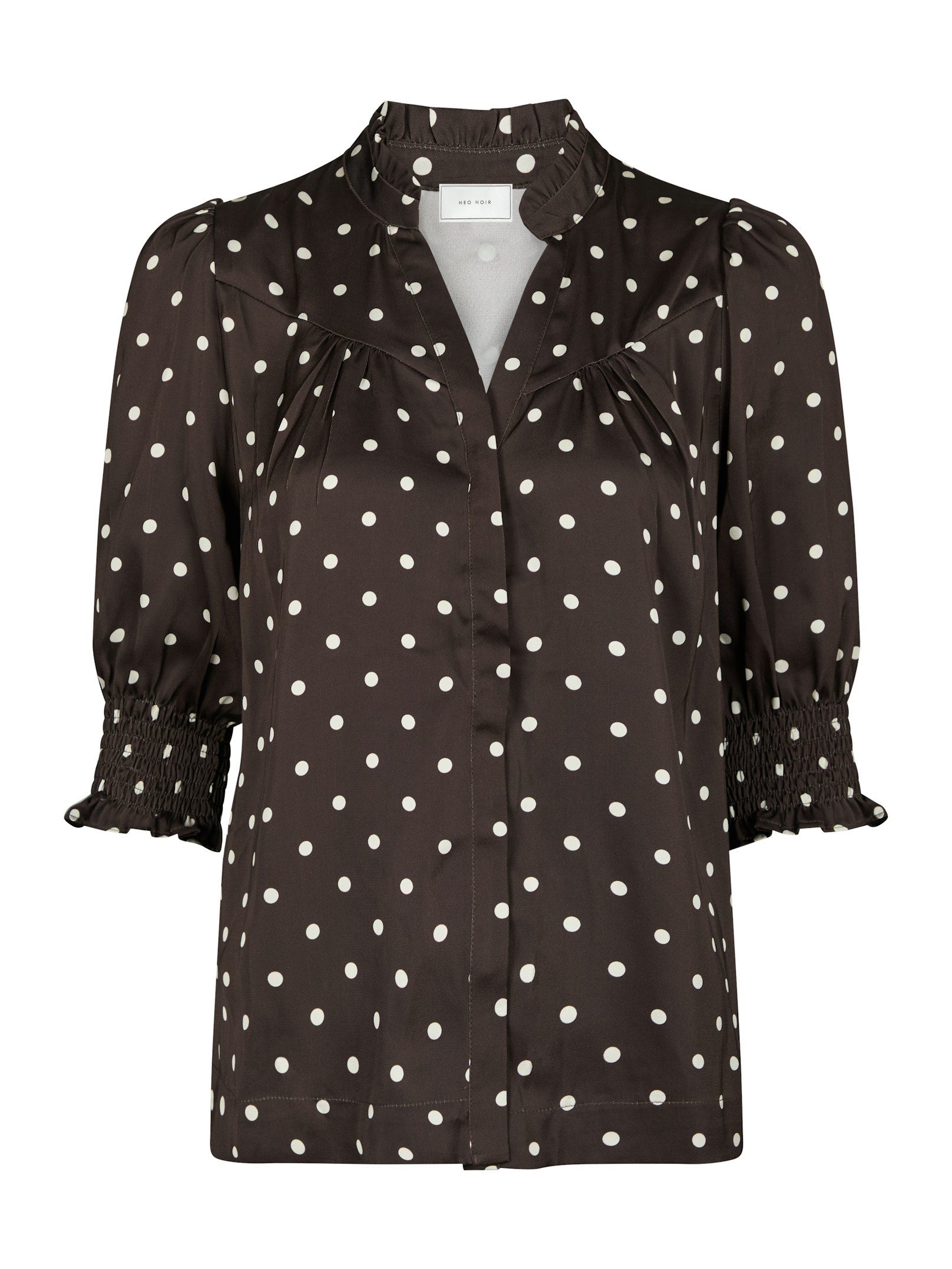 Diana Dot Blouse - Dark Brown