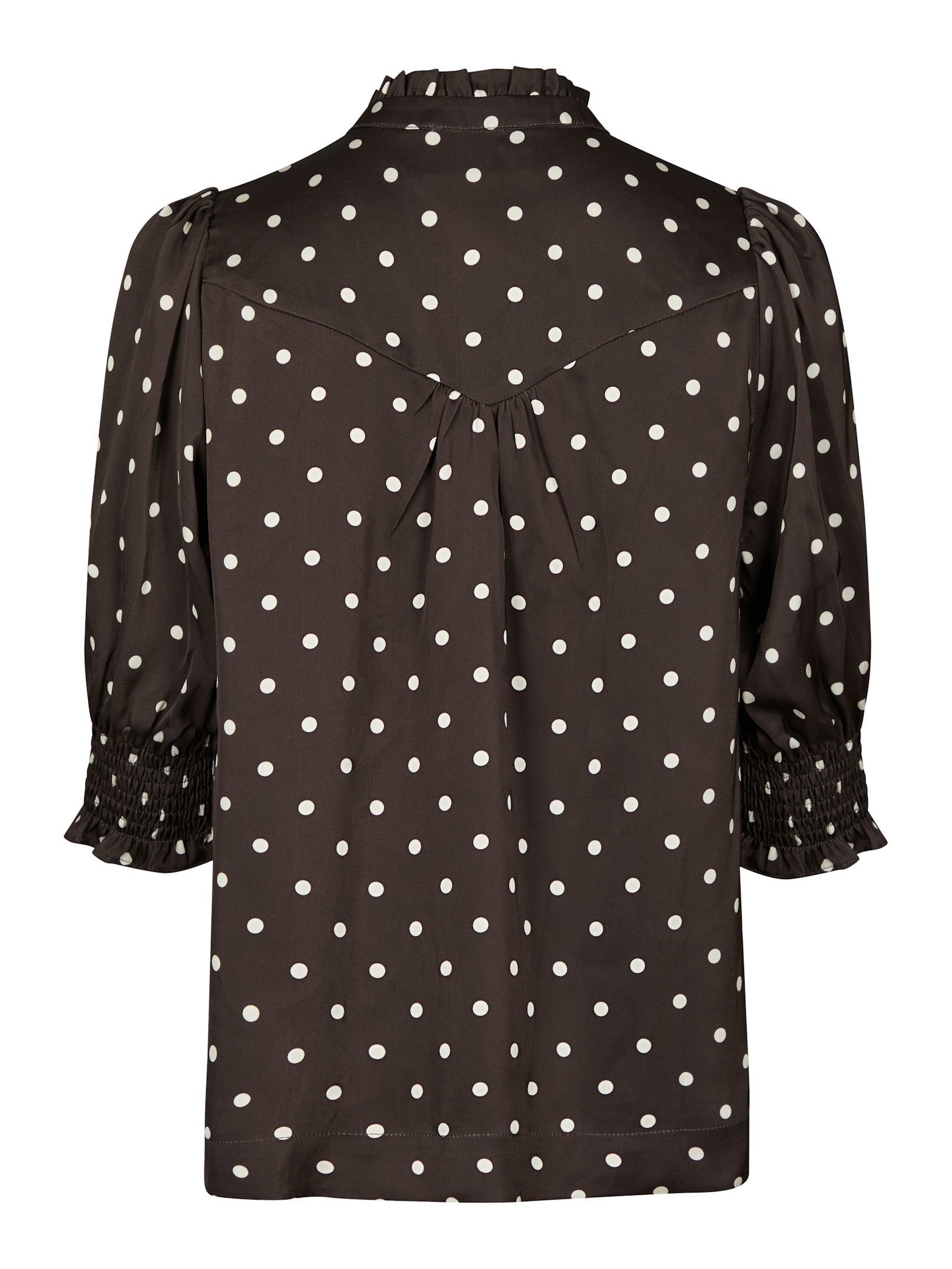 Diana Dot Blouse - Dark Brown