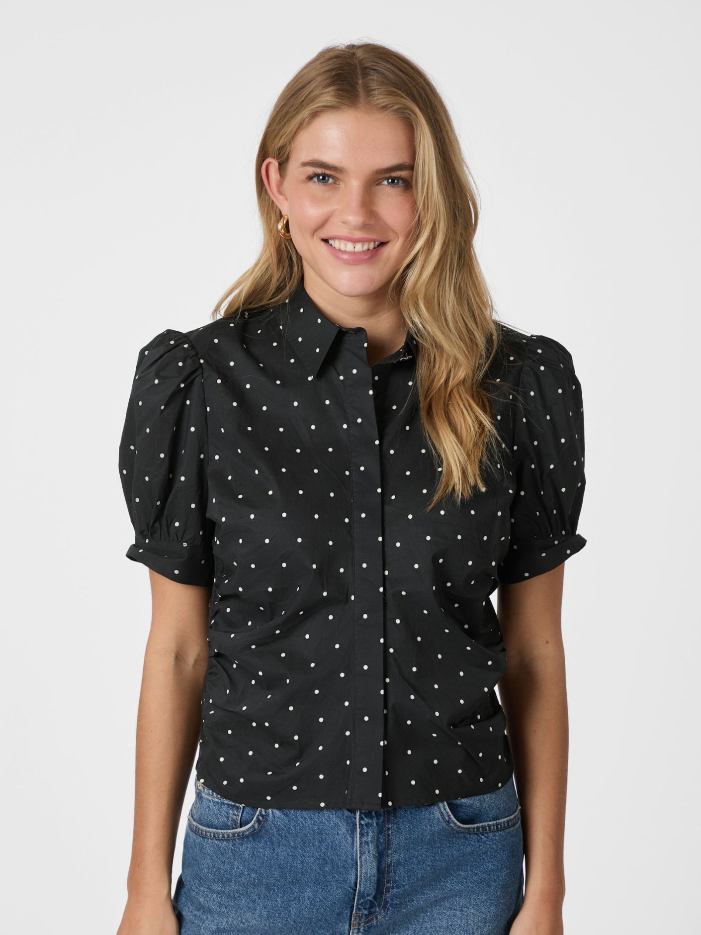 Frannie Dot Shirt - Black