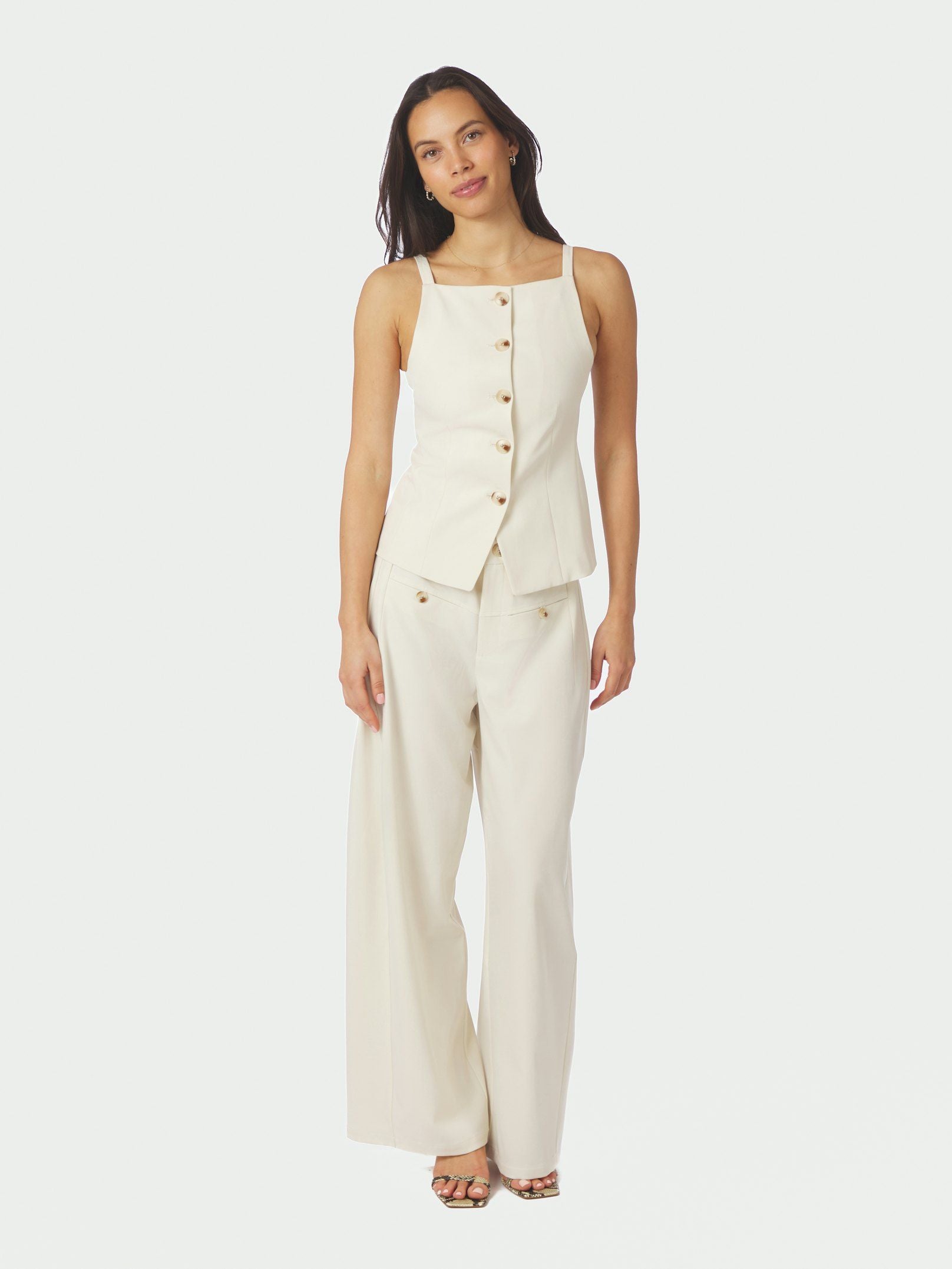 Kylie Structure Waistcoat - Off White