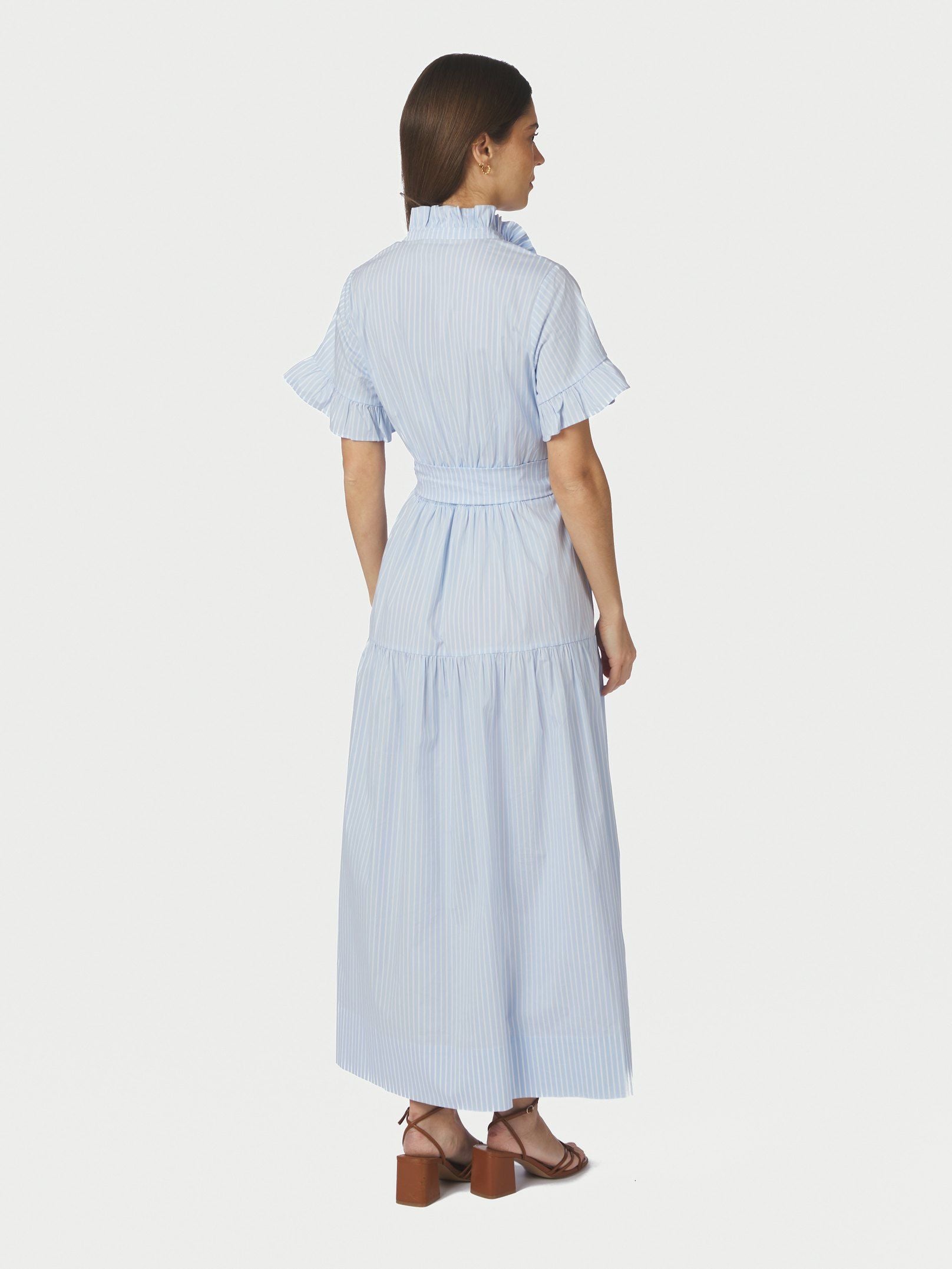 Nellie Soft Stripe Dress - Light Blue
