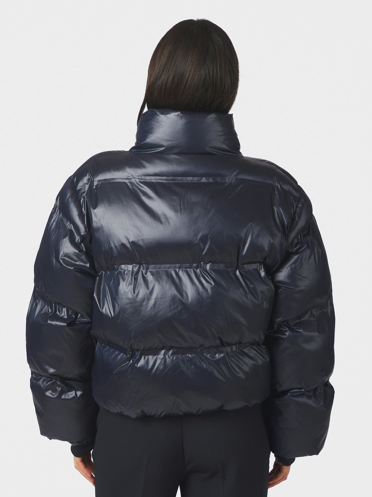 Rhea Shiny Puffer Jacket - Navy