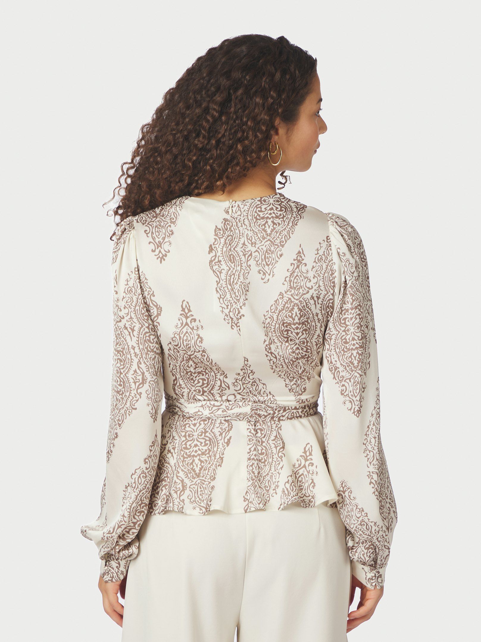 Rista Paisley Drop Blouse - Ivory