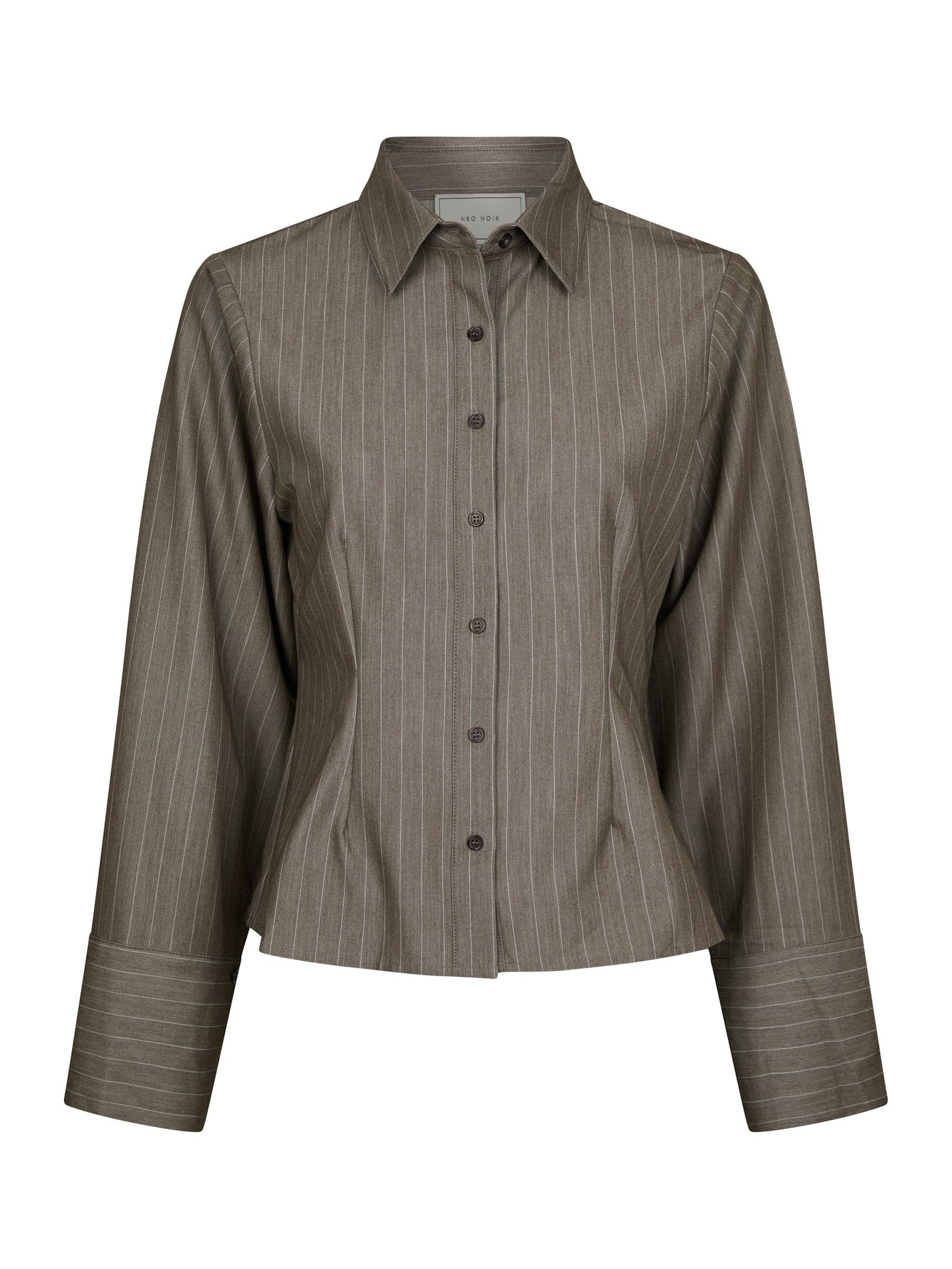 Rosa Pinstripe Melange Shirt - Dusty Brown