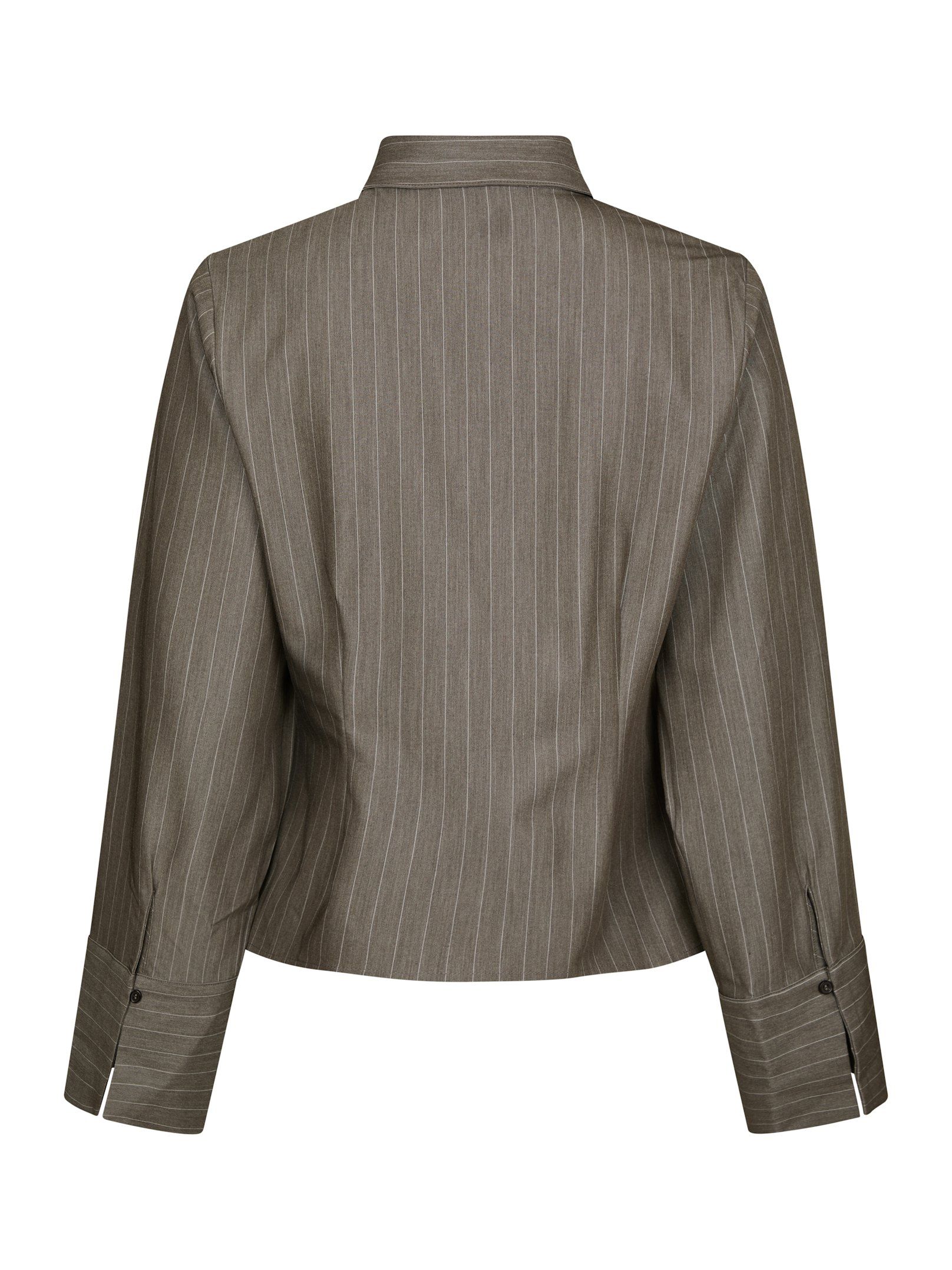 Rosa Pinstripe Melange Shirt - Dusty Brown