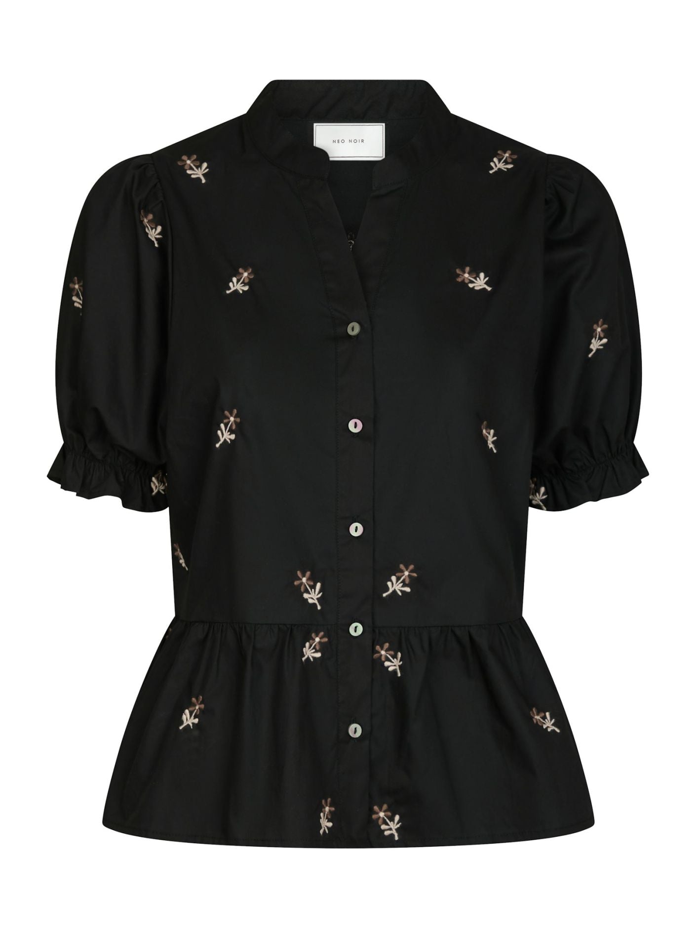 Savy Flower Blouse - Black