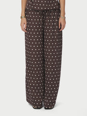 Sebba Big Dot Pants - Dark Brown