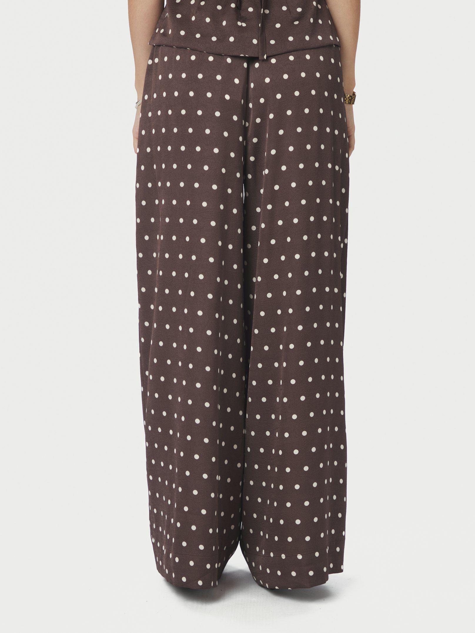 Sebba Big Dot Pants - Dark Brown