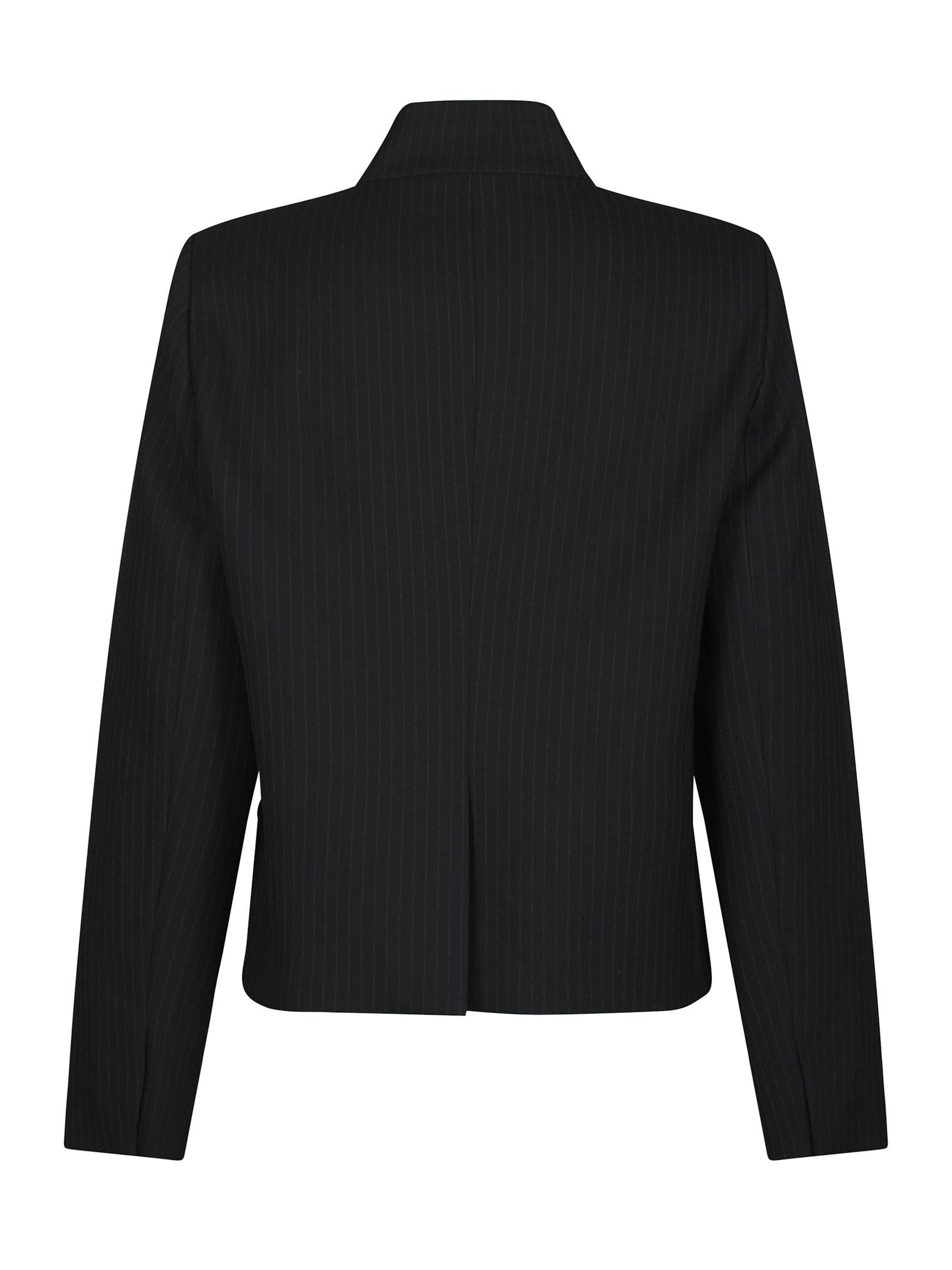 Tiria Slim Pinstripe Blazer - Dark Navy
