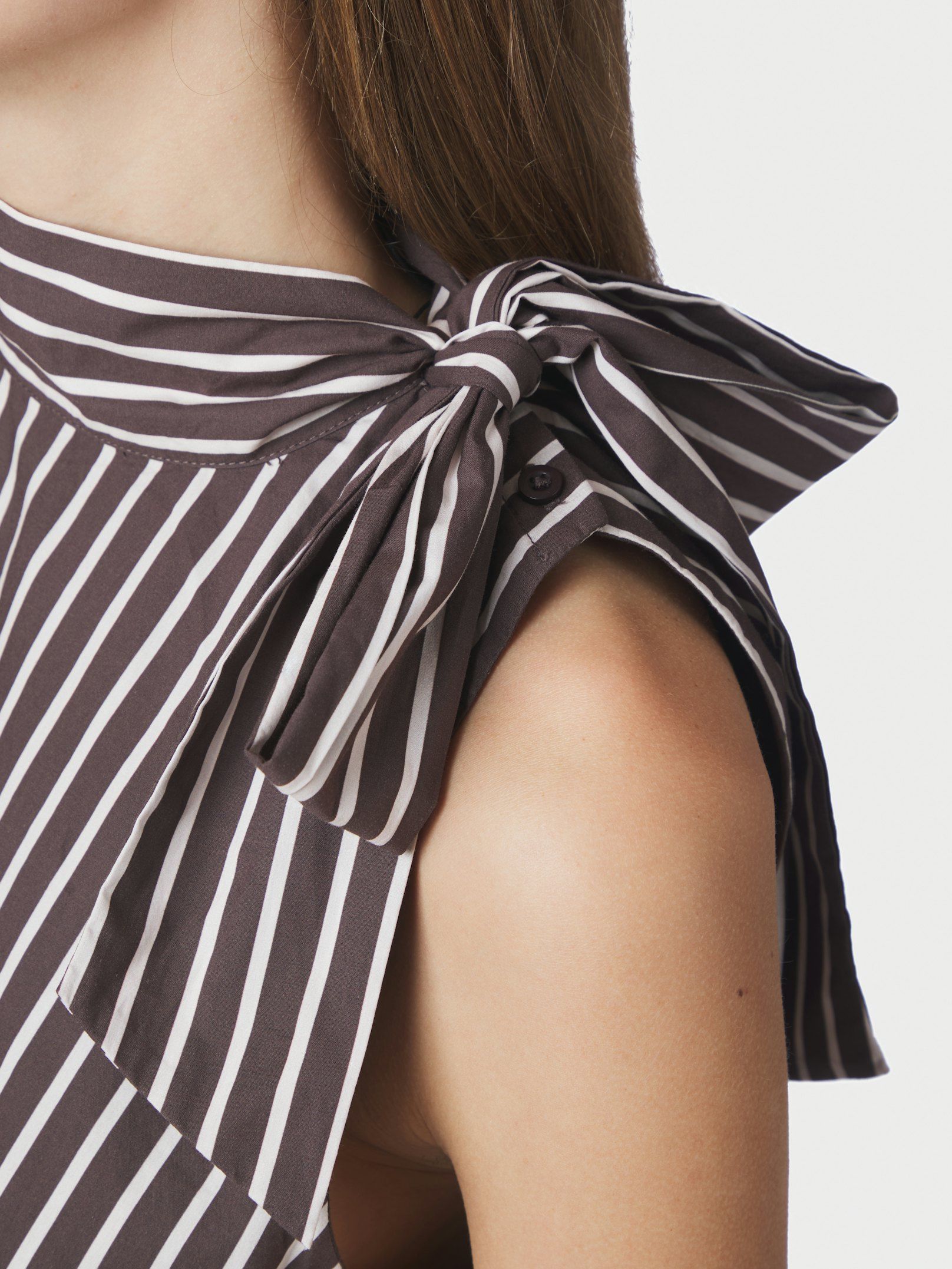 Veda Wide Stripe Top - Dark Brown