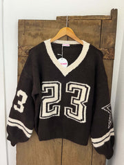 23 Pullover - Brown/White