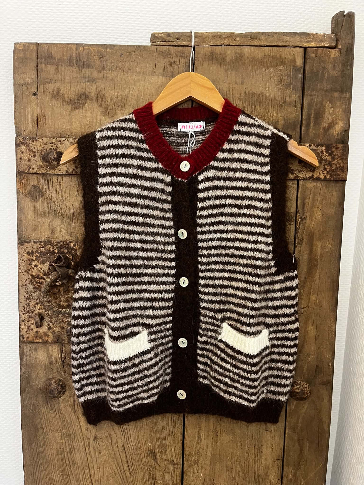 Striped Vest - Brown Beige