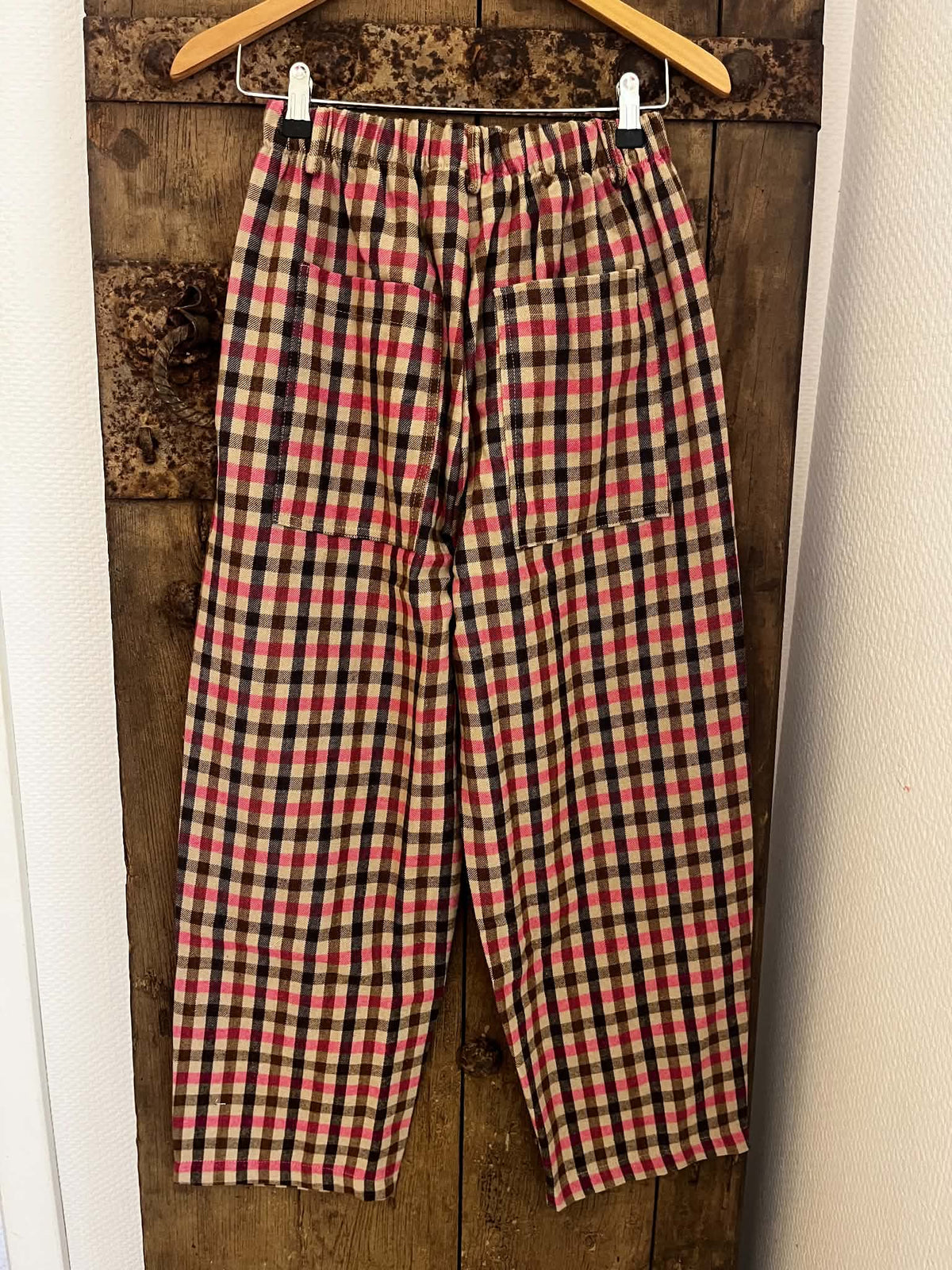 Lotta Check Pants - Fuchsia/Brown/Beige
