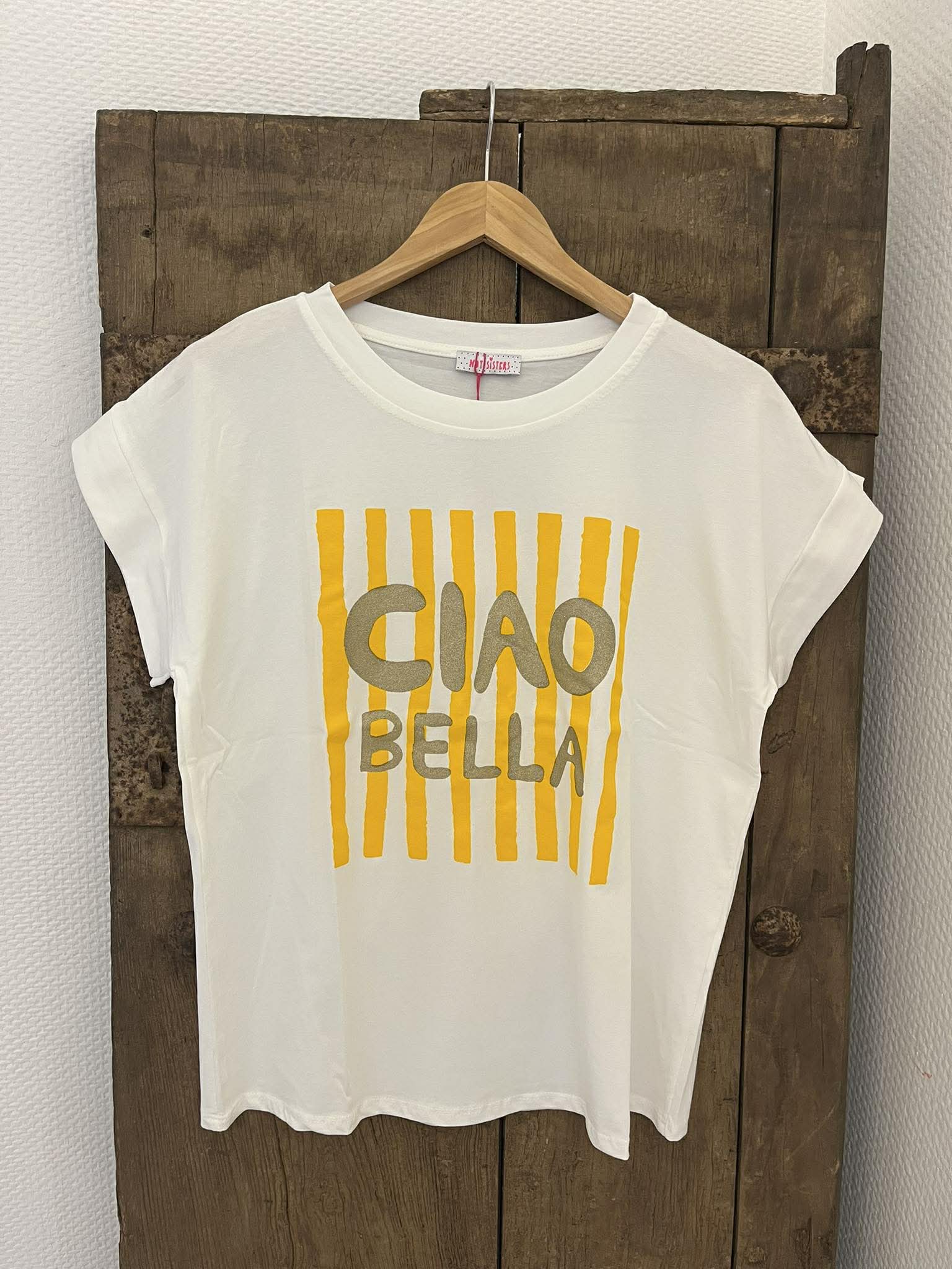 Ciao Bella T-shirt - White/Yellow