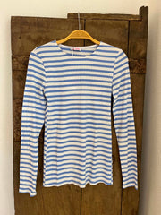 Everyday Stripes LS Blouse - Light Blue/White