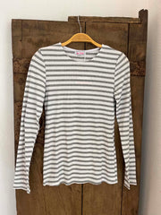 Everyday Stripes LS Blouse - Light Grey/White